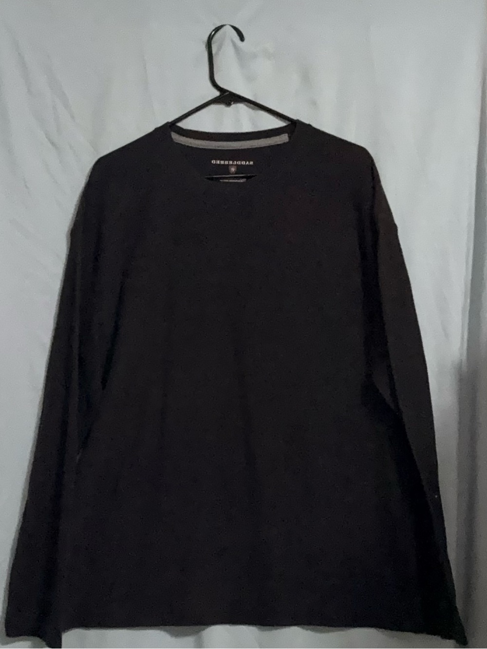 Saddlebred Men's XL Black Waffle Knit Thermal Long Sleeve Crew Neck Shirt